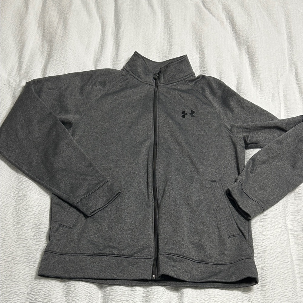 Under Armour Gray Full-Zip Jacket Men’s Large fleece lined